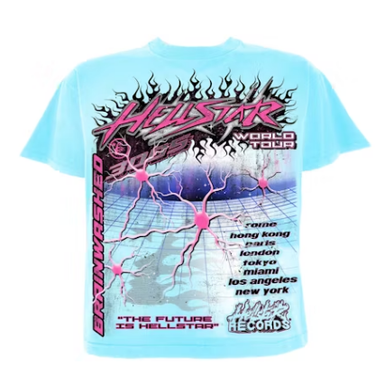 Hellstar Neuron Tour T-Shirt Light Blue