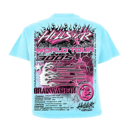 Hellstar Neuron Tour T-Shirt Light Blue