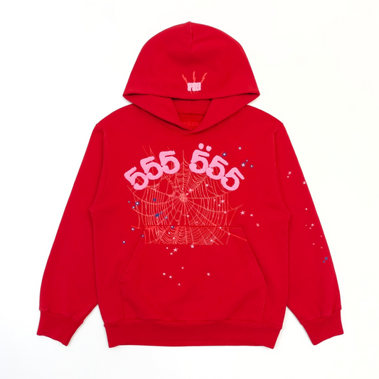 Sp5der Red Angel Number 555 Hoodie