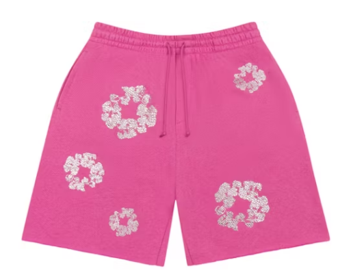 Denim Tears Cashmere Swarovski Cotton Wreath Shorts Pink
