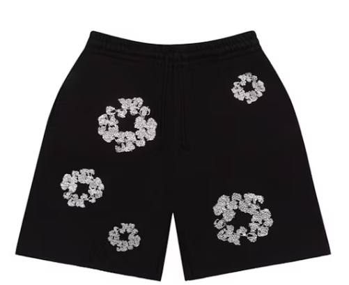 Denim Tears Cashmere Swarovski Cotton Wreath Shorts Black